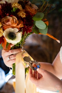 grandmother's picture in bridal bouquet